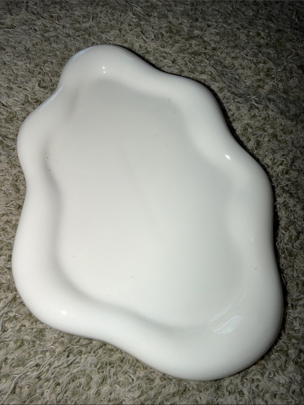 White Organic-Shaped Decorative Tray - Unbranded